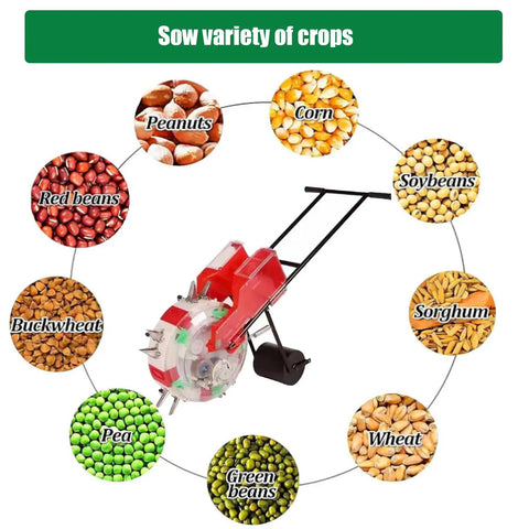 Walk Behind Seed Planter With Integrated Fertilizer Applicator Six Hole Row Crop Seeder for multiple crops like corn and peanuts