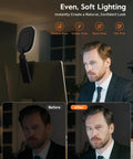 Ring Light For Laptop And Desk Setup With Screen Safe Clip And Adjustable Monitor Mount Eye Caring Diffused LED For Natural Skin Tones CRI 97.8 50 Lighting Modes For Zoom Calls Video Streaming And On Camera Meetings.