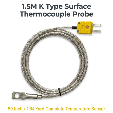 Heavy Duty K Type Surface Thermocouple Probe With M6 Bolt For Ev Battery Temp Reads And Thermal Safety Checks solid steel 1.5M