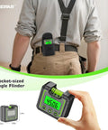 Heavy Duty Digital Angle Level And Inclinometer With Rock Solid Magnet Base And Bright Lcd Screen, pocket-sized for easy use.