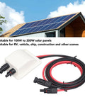 Solar Double Cable Entry Gland Box Waterproof ABS Housing for RV Roofs Boats and Camping with 2M 10AWG Extension Cord and Two Easy Install Options Glue or Screw, white ABS box with 2 cables