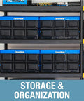 Collapsible Storage Bins Black 3 Pack 62L 16 Gal Holds 100 Lbs Stackable Crates on shelves
