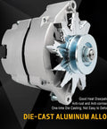 Beast Mode One Wire Alternator For General Motors Platforms Fits Buick And Chevy Models With No Sweat Wiring Setup And Rock Solid Power Delivery For Street Rods And Daily Drivers, die-cast aluminum alloy with chrome pulley.