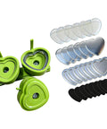 Heavy Duty Button Press Machine With Sturdy Slide Rails Make Custom Heart Badges And Name Labels For School Art Classes Community Events And Parties This Versatile Crafting Tool Is Perfect For Making Unique Accessories Clothes Bags Weddings And - includes green heart molds and pins.