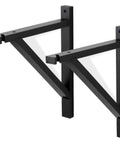 Black Wooden Triangle Wall Mount Brackets For Sconce Lighting And DIY Shelves Set Of 2 12 By 11 By 1.5 Inches in black wood