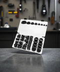 Heavy Duty 125 Pcs Silicone Plugs Black Assorted Kit for Round Holes Snap Locking Rubber Grommets 0.2 To 1 Inch Sizes Secure Sealing Stopper Set With Storage Case For Pipes And Fittings. Assorted black silicone plugs in storage case
