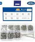 Heavy Duty Stainless Steel Hex Socket Cup Point Headless Set Screws Kit M2 To M10, 304 Grade, 405 M3 pieces in case