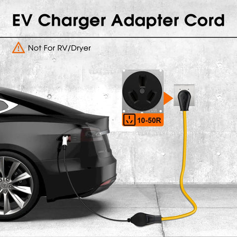 EV Charger Adapter Cord NEMA 10-50P To 14-50R 50 Amp Old Stove Outlet To Level 2 EV Charging 220V 8AWG 3C 10ft ETL Listed