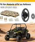 60L XRing Drive Chain And Drive Sprocket Assembly For Polaris RZR 170 2017 2021 BeefedUp Heavy Duty Kit parts display