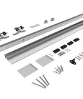 6Ft Sliding Barn Door Hardware Kit With Low Clearance Aluminum Box Rail For Wooden Interior Doors components displayed