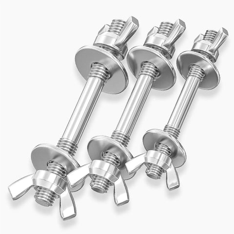 304 Stainless Steel Threaded Rod Connector Kit With Through-Bolt Set Wing Nuts And Oversized Washers For Quick Hand-Tightened Tool-Free Assembly M3x200 Two Sets