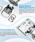 1 Inch Overlay Soft Close Concealed Cabinet Hinge with thickened cold rolled steel lever arm, POM plastic damper