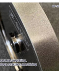 Close-up of 320 Grit Aluminum Core Grinding Wheel for Sharpening Woodturning Tools and High Speed Steel Tools with UF-SHARP logo
