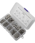 Spring Lock Washers Set 304 Stainless Steel Anti Loosening Spiral Design For Heavy Vibration Built To Last Real Tough Hardware 9 Size Assortment For Auto Marine Machinery Home Projects, organizer case with assorted rings