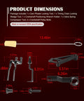 Dimensions and components of Ford Timing Belt Tools Set for 4.6L 5.4L and 6.8L 3V Engines