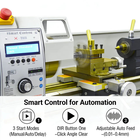 Smart control panel on Badass 8X39 Inch Metal Bench Lathe With 1100W Brushless Motor and Dead Nuts Precision.