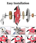 Universal Blade Trimmer Head Adapter Kit For Straight Shaft String Trimmers, installation steps illustration