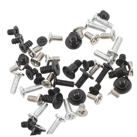 50pcs OLED Console Screw Kit With Multi Size Hardware For Gamepads And Controllers Anti Corrosion Screws Set For DIY Repair Maintenance And Modding Of Gaming Consoles, assorted black and silver screws