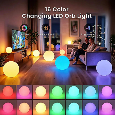 12 Inch LED Dimmable Light Ball That Floats For Pool And Home Use With Remote 16 Color RGB Waterproof Night Light in living room