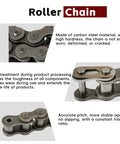 80H Heavy Duty Roller Chain 10 Ft Long With 1 Connecting Link, Carbon Steel, 120 Links, designed for heavy industrial use and DIY projects