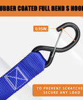 Heavy Duty Motorcycle Tie Down Straps Two Pack 1.5 Inch by 8 Foot Cambuckle Tie Down Set 3000 Pound Break Strength with S Hook