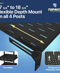 Heavy Duty 1U Server Rack Shelf 3 Pack Featuring Four Post Mount Tray Compatible With Standard 19 Inch Racks showing flexible depth mount design.