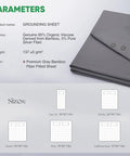 Diagram of Genuine Bamboo Viscose With 5 Percent Silver Fiber Grounded Fitted Sheet Kit, Queen size, gray color, Earth connected sleep