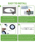 Installation guide for Recessed Ultra Thin No Hassle Canless 6 Inch LED Ceiling Light Kit Black Trim Dimmable Retrofit With Junction Box 5 CCT