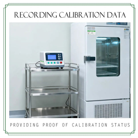 Laminating Calibration Labels 2x1 Inch Waterproof Write On Stickers For Easy NIST ISO 9000 Compliance, on lab equipment