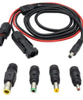 Solar Panel Adapter Cable MC4 To DC With Multi Connector Tips 5.5x2.1mm 3.5x1.35mm 5.5x2.5mm 6.3x3mm 8mm 5 Ft 16 AWG