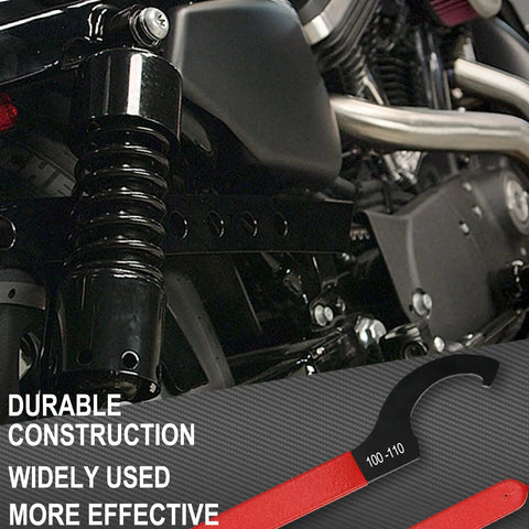 9-Piece Coilover Spanner Wrench Set Universal Motorcycle Shock Adjustment Wrenches Carbon Steel Tool Kit on motorcycle close-up