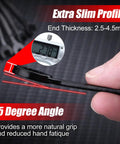 Close-up of thin wrench from Mini SAE Ten Piece Wrench Set With Open End And Box End Wrenches, showing 15-degree angle.