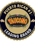 Puerto Rican coffee brand logo with Yaucono established in 1896, labeled as leading brand.