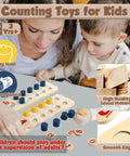 Child and adult using Hands On Counting Peg Board Montessori Toy For Kids Aged 3 4 5 6, featuring wooden pegs and numbers.