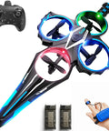 Gesture Control Flying Sword RC Plane For Kids 8-12 With Hand Control And Remote LED Lights 3 Speeds 360 Flips Blue