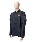 Black Flame-Resistant 9 Oz Cotton Welding Jacket Delivers Breathable Comfort, Large Size, Shields Arms And Torso From Spatter And Heat
