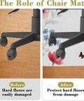 Comparison of floor damage with and without Floral Branch Round Furniture Pad With Non Skid Grip For Hardwood Floors.