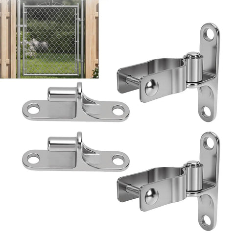 Beefy Heavy Duty Gate Hinges 1-3/8in Stainless Steel 304 Wall Mount Hinges for chain link fence, wood gates, barn doors.
