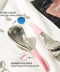 Cooling Cryo Sticks For Face And Eyes To Fight Puffiness And Fine Lines Portable Ice Globes Skincare Tool, pink silicone grips