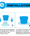 Installation instructions for Cloth Filter Bag For Vacmaster 1.5 To 3.2 Gallon Wet Dry Vacuums And Armor All models.
