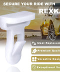 Front And Rear Spoiler Molding Clip Kit 25 Pcs For Toyota And Lexus Cars, white clip with Rexka branding, ideal replacement