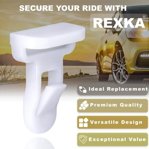 Front And Rear Spoiler Molding Clip Kit 25 Pcs For Toyota And Lexus Cars, white clip with Rexka branding, ideal replacement