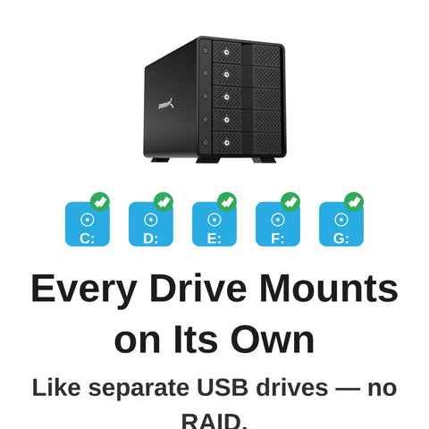 Heavy Duty 5 Bay Usb C Storage Dock Serving Up Lightning Fast 10Gbps Transfers For 3.5 Inch Drives with individual drive mounts.