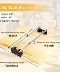 48 Inch Router Sled For Flattening Wood Slabs Boss Level 3 Axis Precision Height Adjustment With Reinforced 6061 Aluminum Rails