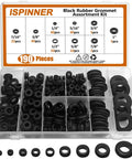190Pcs Rubber Grommet Assortment Kit With 9 Sizes Eyelet Ring Gasket From One Quarter Inch To One Inch For Wiring And Diy Projects