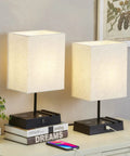 Wireless Charging Bedside Lamps Set Of 2 With USB A And C Ports Phone Stands 3 Way Dimmable Touch Control Nightstand Lamps For Bedroom Bulbs Included Now shown on table