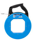 Pro Grade Blued Steel Fish Tape, 240 Feet Long, One Eighth Inch, 1600 Lb Tensile Strength, Rust Resistant, Laser Etched Measurements