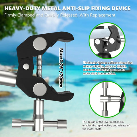 Anti Vibration Trolling Motor Stabilizer Mount For Yaks And Small Boats, adjustable heavy-duty metal anti-slip fixing device