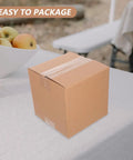 Brown Corrugated Cardboard Boxes 15x15x15cm Cube Shipping Boxes 15 Pack Triple Layer Sturdy Small on table