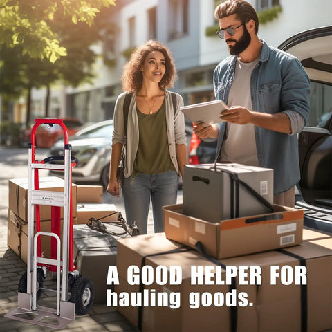 Heavy Duty Aluminum Folding Hand Truck With 770 Lb Capacity And Rugged Non Slip Wheels Engineered For No Sweat Moving Smooth Garage Hauls And Total Flex On Busy Job Sites Or Tight Storage Spaces